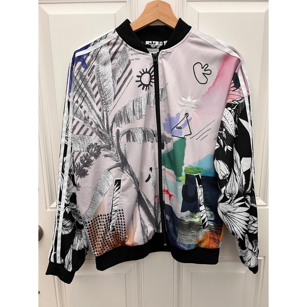 Adidas Original x The FARM Company CW1381 Oversized Track Jacket Bomber Floral M